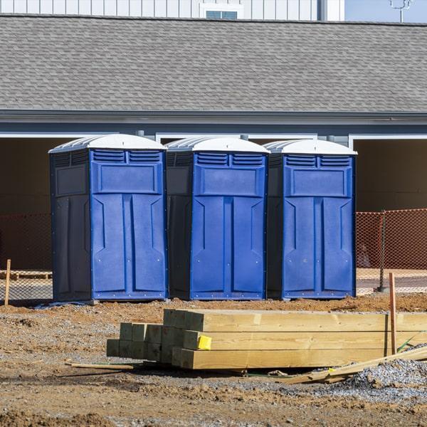 Heavy-duty construction site porta potty in San Francisco, California