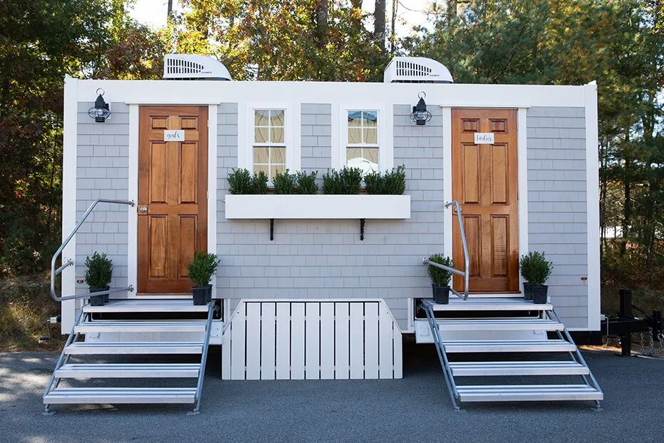 Wedding restroom units discretely staged at a venue in San Francisco, California